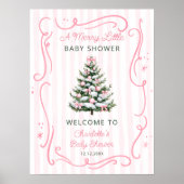 Ein fröhlicher kleiner Babyshower Mädchen Willkomm Poster (Vorne)