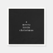 Ein fröhlicher kleiner Weihnachtsschwarzer Feierta Serviette (Vorderseite)