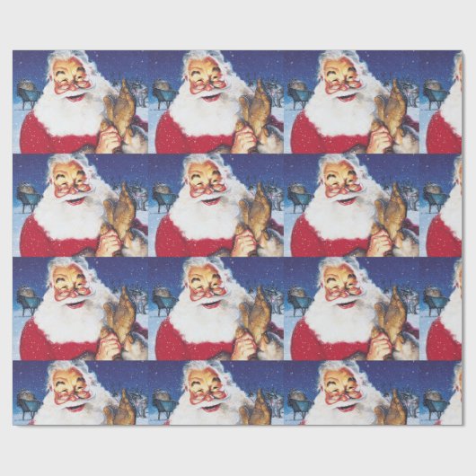 ein fröhlicher Santa Geschenkpapier (Flach)