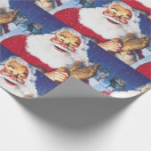 ein fröhlicher Santa Geschenkpapier (Ecke)