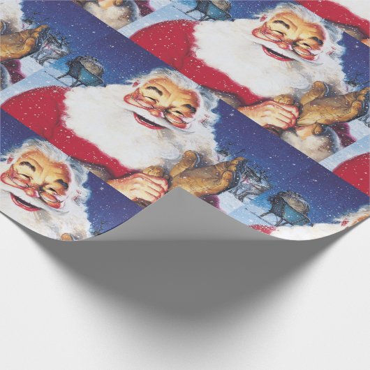 ein fröhlicher Santa Geschenkpapier (Ecke)