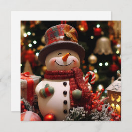 Ein fröhlicher Schneemann für Partys Karte