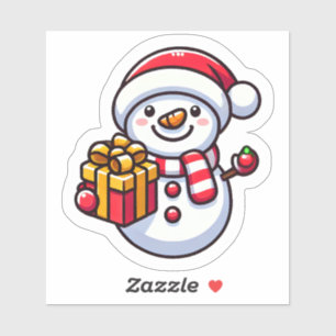 Ein fröhlicher Schneemann mit einem farbenfrohen G Aufkleber