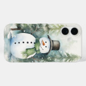 Ein fröhlicher Schneemann stehend in einem schneeb Case-Mate iPhone Hülle (Rückseite (Horizontal))