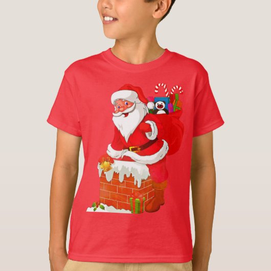 Ein fröhlicher und kinderfreundlicher Weihnachtsma T-Shirt (Vorderseite)