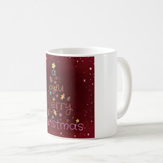 Ein fröhlicher Weihnachtsgruß auf Rot Kaffeetasse (VorderseiteRechts)