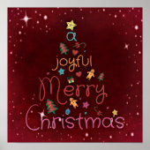 Ein fröhlicher Weihnachtsgruß auf Rot Poster (Vorne)