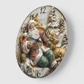 Ein fröhlicher Weihnachtsmann, der sich mit seinem Große Wanduhr (Winkel)