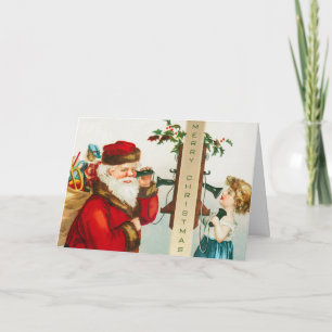 Ein fröhlicher Weihnachtsmann von Ellen Clapsaddle Karte
