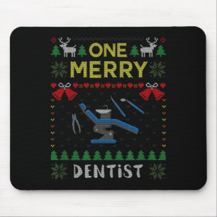 Ein fröhlicher Zahnarzt Zahnarzt hässlicher Weihna Mousepad