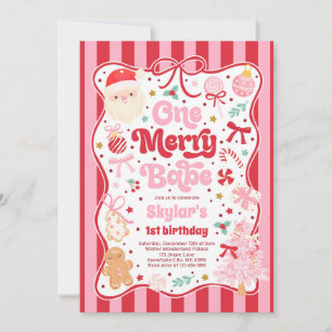 Ein fröhliches Baby Weihnachten Kokette Bogen 1. G Einladung