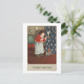 Ein fröhliches ChristmasGirl, das einen Feiertagspostkarte (Stehend Vorderseite)