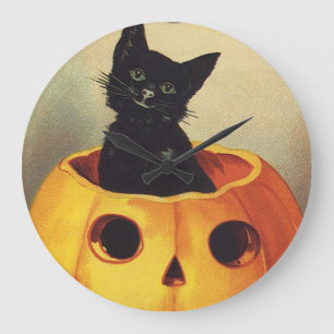 Ein fröhliches Halloween von Ellen Clapsaddle, Vin Große Wanduhr