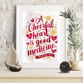 Ein fröhliches Herzsprichwort 17:22 Christliche Wa Poster