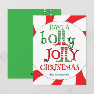 Ein fröhliches, holly-jolly-Weihnachten Pfeffermin Feiertagskarte