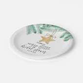 Ein fröhliches kleines Brautparty Pappteller (Schrägansicht)