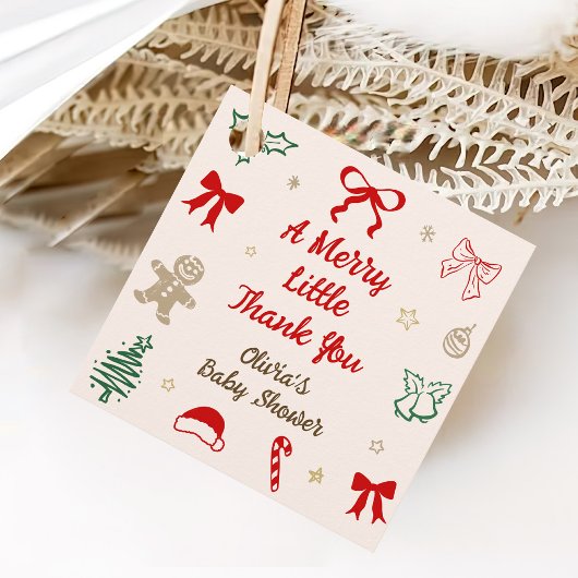 Ein fröhliches kleines Dankeschön-Weihnachts-Babyp Geschenkanhänger