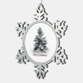 Ein fröhliches kleines Weihnachten Schneeflocken Zinn-Ornament (Rechts)