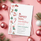 Ein fröhliches kleines Weihnachtsfest Geburtstagsp Einladung