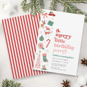 Ein fröhliches kleines Weihnachtsfest Geburtstagsp Einladung