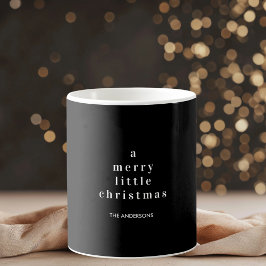 "Ein fröhliches kleines Weihnachtsschwarz und Weiß Kaffeetasse