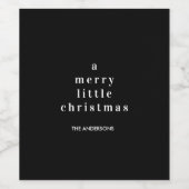 "Ein fröhliches kleines Weihnachtsschwarz und Weiß Weinetikett (Einzelnes Label)