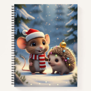 Ein fröhliches kleines Woodland Weihnachten Notizblock