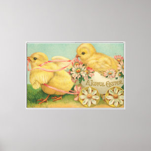 "Ein fröhliches Ostern" Vintage-Postkarte, ca. 191 Leinwanddruck