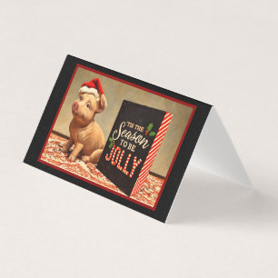 Ein fröhliches Santa-Schwein - Weihnachtsspaßkarte