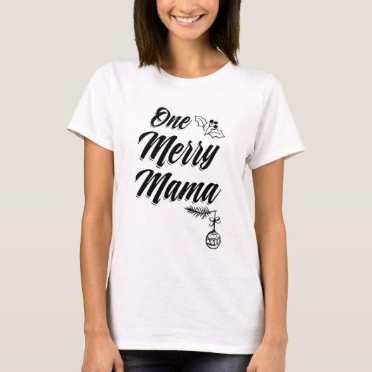 Ein fröhliches T-Shirt Mutter Shirt Christmas Mom (Vorderseite)