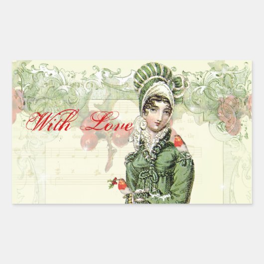 Ein fröhliches Weihnachten mit Liebe Rechteckiger Aufkleber (Vorderseite)