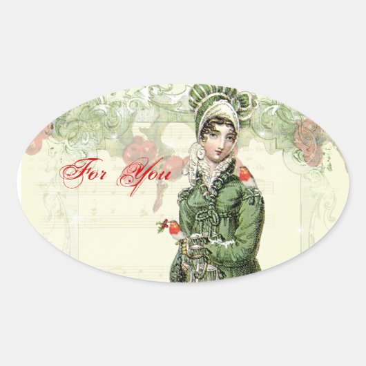 Ein fröhliches Weihnachten Ovaler Aufkleber (Vorderseite)