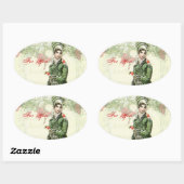 Ein fröhliches Weihnachten Ovaler Aufkleber (Blatt)