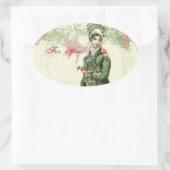 Ein fröhliches Weihnachten Ovaler Aufkleber (Tasche)