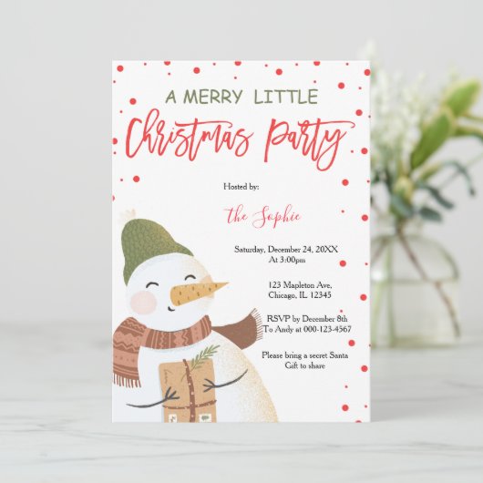 Ein fröhliches Weihnachts-Weihnachtsfest-Party Einladung (Stehend Vorderseite)