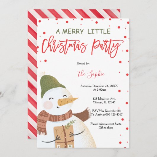 Ein fröhliches Weihnachts-Weihnachtsfest-Party Einladung (Vorne/Hinten)