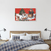 Ein fröhliches Weihnachtskid in einer Seifenschach Leinwanddruck (Insitu (Schlafzimmer))