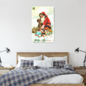 Ein fröhliches Weihnachtsspielzeug in seinem Leinwanddruck (Insitu (Schlafzimmer))