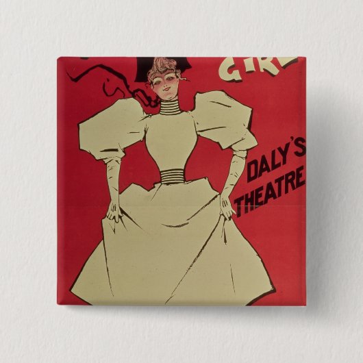 Ein Fröhlichkeits-Mädchen am Theater des gesunden Button (Vorderseite)