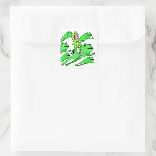 Ein Frosch am St. Patrick's Day Quadratischer Aufkleber (Tasche)