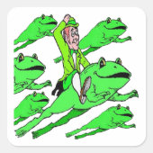 Ein Frosch am St. Patrick's Day Quadratischer Aufkleber (Vorderseite)