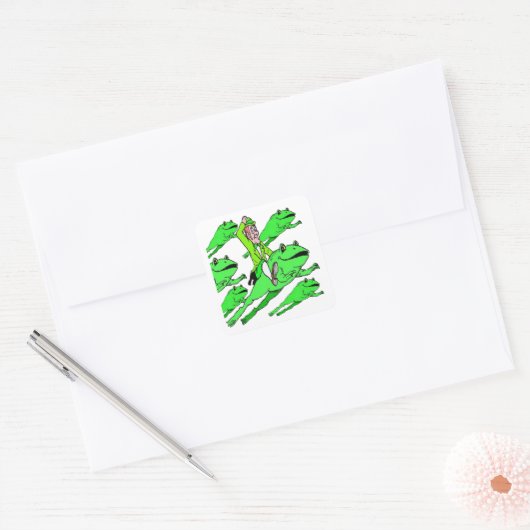 Ein Frosch am St. Patrick's Day Quadratischer Aufkleber (Umschlag)