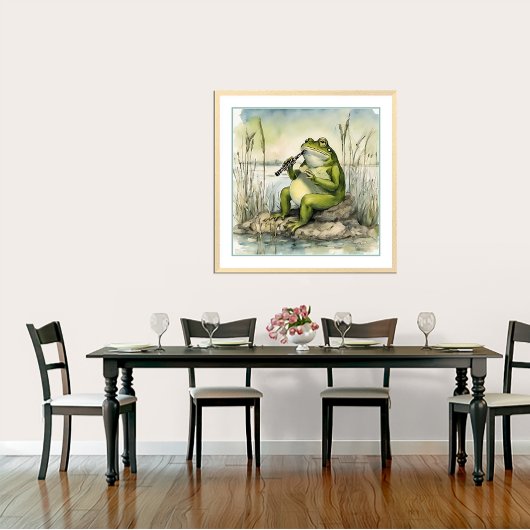 Ein Frosch, der Klarinette spielt - Kunstdruck Poster