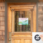 Ein Frosch springt in die Teichillustration Fensteraufkleber (Haustür)