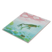 Ein Frosch springt in die Teichillustration Fliese (Seite)