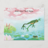 Ein Frosch springt in die Teichillustration. Flyer (Vorne)