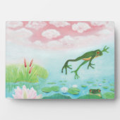 Ein Frosch springt in die Teichillustration Fotoplatte (Vorderseite)