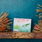 Ein Frosch springt in die Teichillustration Fotoplatte (Seite)