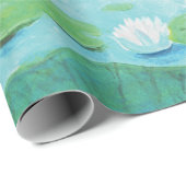 Ein Frosch springt in die Teichillustration Geschenkpapier (Rolleneckpunkt)