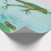 Ein Frosch springt in die Teichillustration  Geschenkpapier (Ecke)
